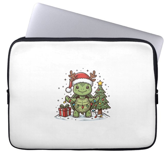 Capa Para Notebook Camisa de Desenho de Tartaruga de Natal Fofo Vinta (Frente)
