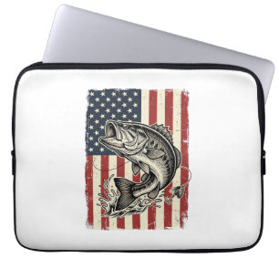 Capa Para Notebook Camisa de Design de Bandeira Americana de Pesca de