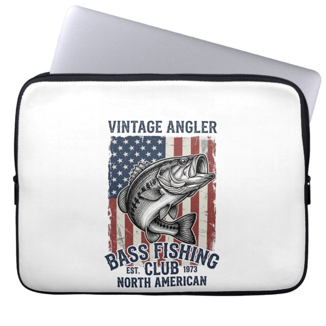 Capa Para Notebook Camisa de Design de Bandeira Americana de Pesca de (Frente)