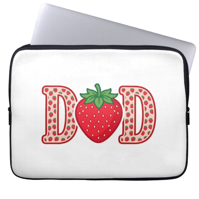 Capa Para Notebook Camisa de Design Vetorial de Letreiro de Morango d (Frente)
