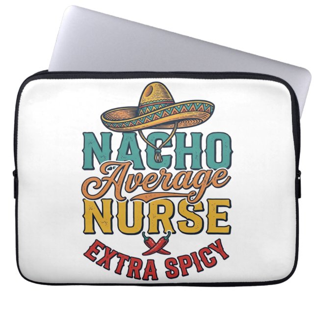 Capa Para Notebook Camisa de Enfermeira Divertida Nacho Average Nurse (Frente)