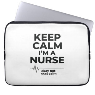 Capa Para Notebook Camisa de Enfermeira Engraçada Mantenha Calma Grav