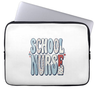 Capa Para Notebook Camisa de Enfermeira Escolar com Tipografia Floral