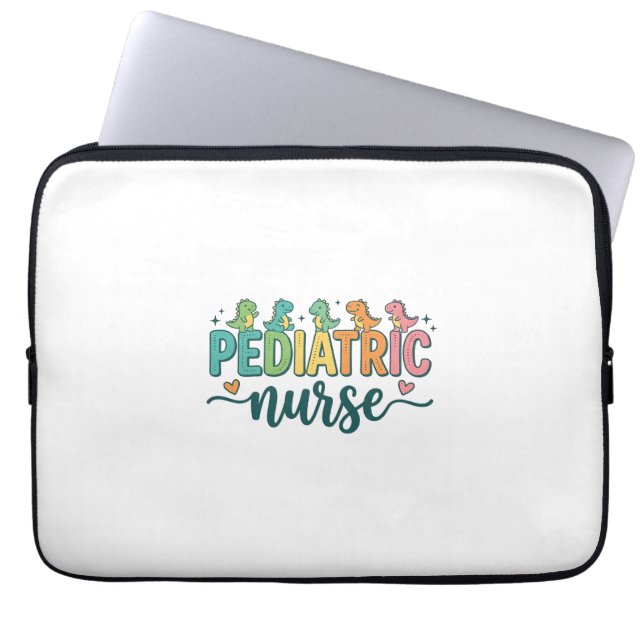 Capa Para Notebook Camisa de Enfermeira Pediátrica com Dinossauro Vin (Frente)