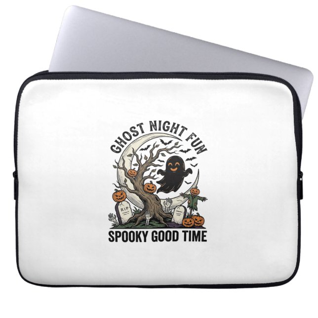 Capa Para Notebook Camisa de Fantasma de Halloween Design Divertido d (Frente)