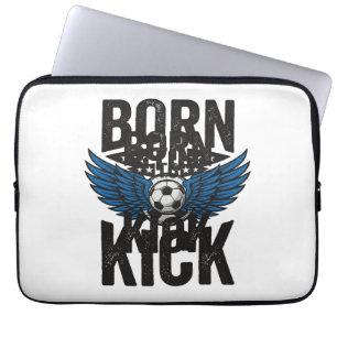Capa Para Notebook Camisa de Futebol Vintage Born To Kick Design_1