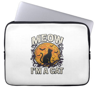 Capa Para Notebook Camisa de Gato do Halloween Meow Eu Sou Um Gato Vi