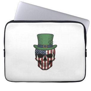 Capa Para Notebook Camisa de gravura vintage com caveira patriótica i