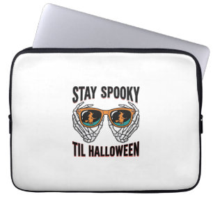 Capa Para Notebook Camisa de Halloween de Esqueleto com Óculos de Bru