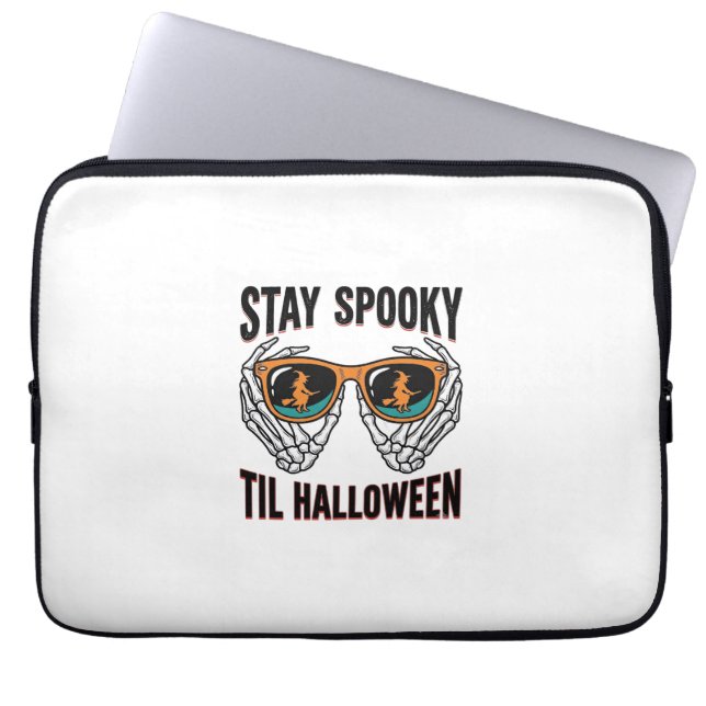 Capa Para Notebook Camisa de Halloween de Esqueleto com Óculos de Bru (Frente)