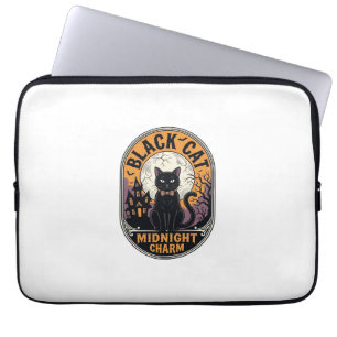 Capa Para Notebook Camisa de Halloween de Gato Preto Charme da Meia-N