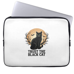 Capa Para Notebook Camisa de Halloween de Gato Preto Vintage Gato da