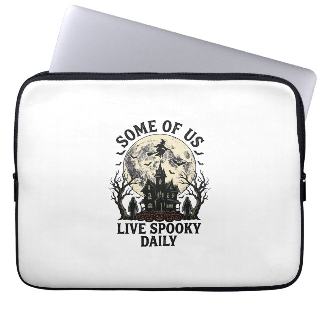 Capa Para Notebook Camisa de Halloween Diária com Lua Assombrada Vint (Frente)