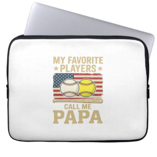 Capa Para Notebook Camisa de jogadores de beisebol e softbol do papai