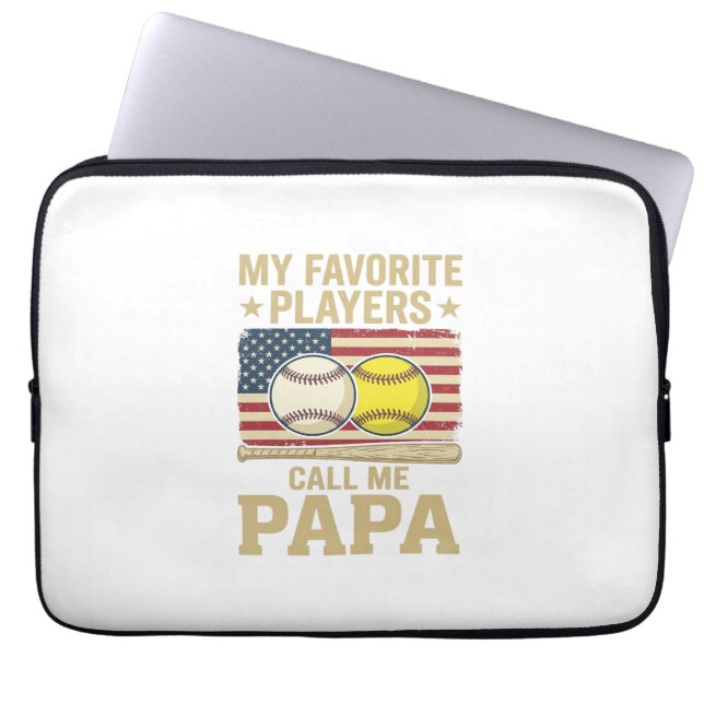 Capa Para Notebook Camisa de jogadores de beisebol e softbol do papai (Frente)