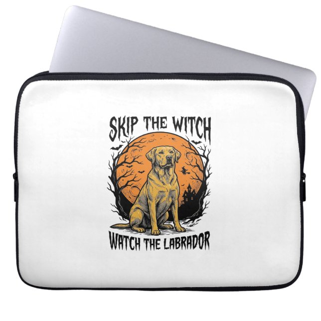 Capa Para Notebook Camisa de Labrador de Halloween com Aviso de Cão A (Frente)