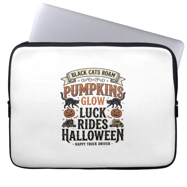 Capa Para Notebook Camisa de Motorista de Caminhão de Halloween com G (Frente)