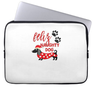 Capa Para Notebook Camisa de Natal Dachshund _ Feliz Doido Engraçado