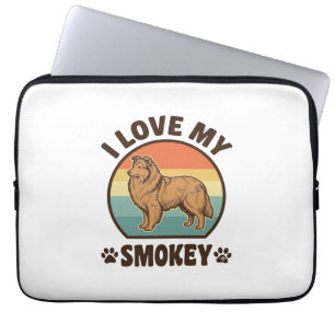 Capa Para Notebook Camisa de pôr do sol vintage de Smokey Sheltie Dog