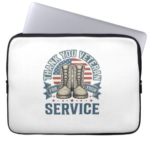 Capa Para Notebook Camisa de Serviço Botas Patrióticas de Veterano Ob