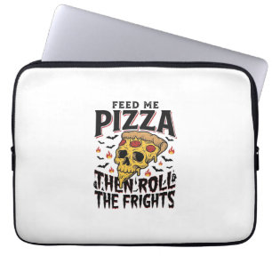 Capa Para Notebook Camisa de Terror de Pizza Gravura Vintage Noite de