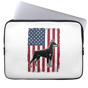Capa Para Notebook Camisa de Vetor de Design Vintage de Cão Patriótic