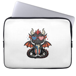 Capa Para Notebook Camisa de Vetor Vintage de Dragão Bebê Patriota De
