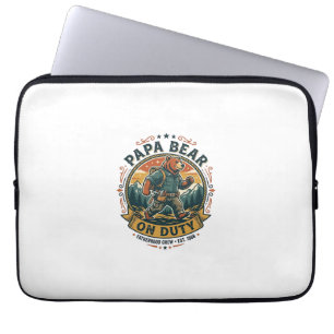 Capa Para Notebook Camisa do Dia dos Pais Papai Urso em Serviço Anima
