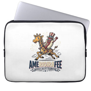 Capa Para Notebook Camisa engraçada de cachorro-quente patriótico Ame
