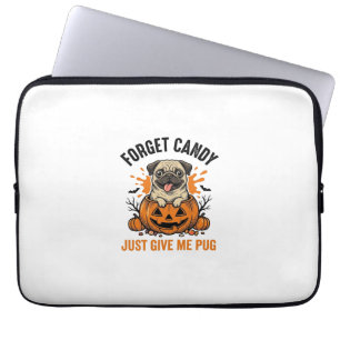 Capa Para Notebook Camisa engraçada de Pug de Halloween Esqueci Desig