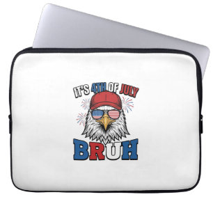 Capa Para Notebook Camisa engraçada do 4 de julho Águia Bruh Patrióti