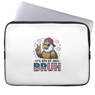 Capa Para Notebook Camisa engraçada do 4 de julho Águia Bruh Patrióti