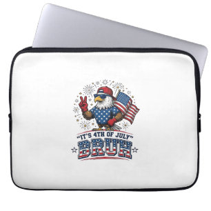 Capa Para Notebook Camisa engraçada do 4 de julho Águia Bruh Patrióti