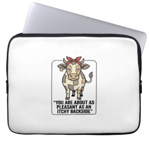 Capa Para Notebook Camisa engraçada e rabugenta de vaca xadrez vintag