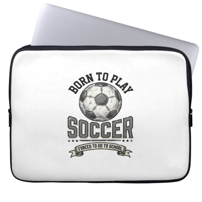 Capa Para Notebook Camisa Escolar de Futebol Antigo Nasce Para Jogar  (Frente)