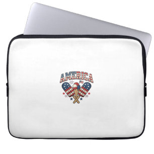 Capa Para Notebook Camisa Patriótica de Sorvete Vintage América Desig