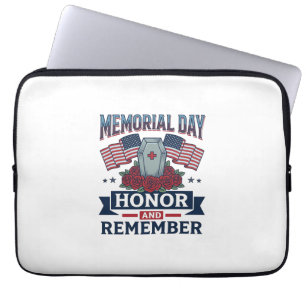 Capa Para Notebook Camisa Patriótica do Dia da Memória Honrar e Lembr