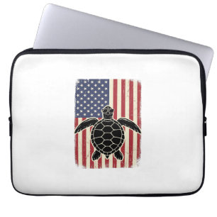 Capa Para Notebook Camisa Patriótica Vintage da Tartaruga Marinha Ban