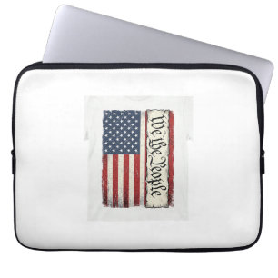 Capa Para Notebook Camisa Patriótica Vintage We the People Flag Desig