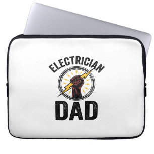 Capa Para Notebook Camisa Vetorial de Gravura Vintage Pai Eletricista