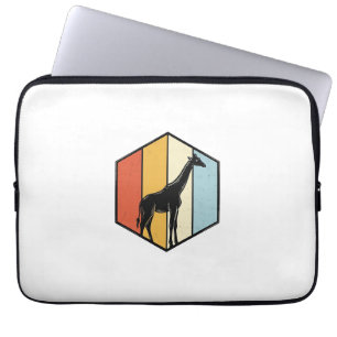 Capa Para Notebook Camisa Vetorial de Safári Geométrico de Girafa Vin