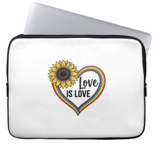 Capa Para Notebook Camisa Vetorial Vintage Coração de Girassol Amor é