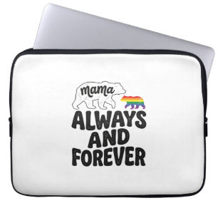 Capa Para Notebook Camisa Vintage Arco-Íris da Mamãe Urso Sempre e Pa
