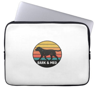Capa Para Notebook Camisa Vintage Bark And Meo Dog Sunset Design_1