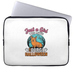 Capa Para Notebook Camisa Vintage Corgi Halloween Girl Amante de Cach