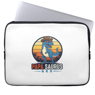 Capa Para Notebook Camisa Vintage de Dinossauro Cowboy Papa Saurus Re