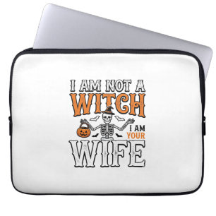 Capa Para Notebook Camisa Vintage de Esqueleto de Bruxa de Halloween