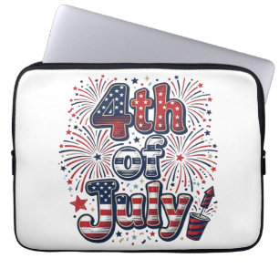 Capa Para Notebook Camisa Vintage de Fogos de Artifício Patrióticos d