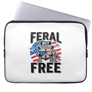 Capa Para Notebook Camisa Vintage de Guaxinim Patriótico Feral Mas Li