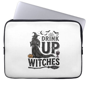 Capa Para Notebook Camisa Vintage Drink Up Witches Halloween Design_1